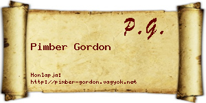Pimber Gordon névjegykártya